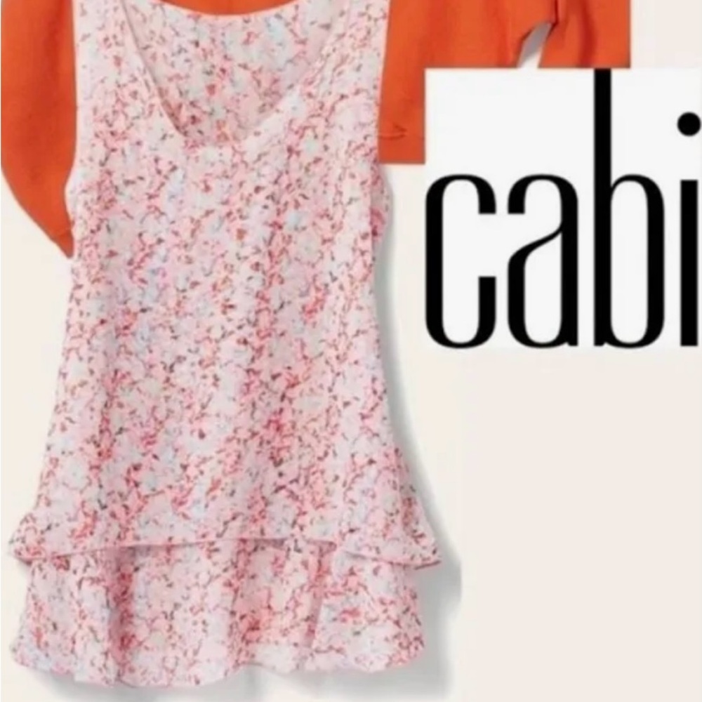 CAbi Bella Floral Printed Blouse - Sleeveless.  Sz. XS